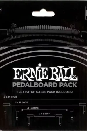 Best-seller - Ernie Ball Pack 10 Câbles Patch Flex - Noir