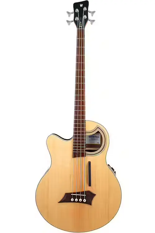 Achetez en ligne | Warwick Bass Alien Deluxe Hybrid Thinline 4 LH Natural Satin