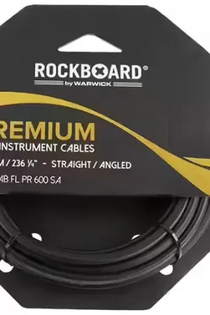 Plébiscité par les clients - Rockboard Câble Instrument Plat Premium - 600 Cm - Droit/Coudé - Noir