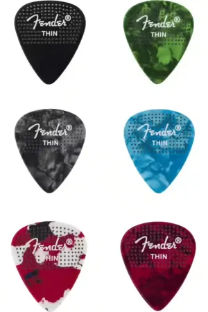 Fender 351 Dotted Celluloid Picks 12-Pack Thin - Disponible à la commande