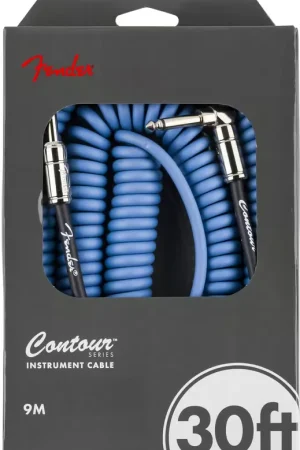 Fender 9m Contour Coiled Cable Lake Placid Blue - Disponible