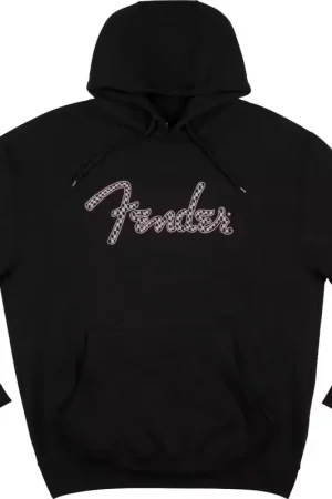 Prix cassé - Fender "XXL" Spaghetti Logo Wavy Checker Hoodie Pink Checker