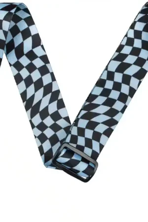 Fender Wavy Checkerboard Polyester Strap Blue | Premium