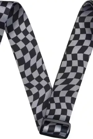 Fender Wavy Checkerboard Polyester Strap Gray - Meilleure vente