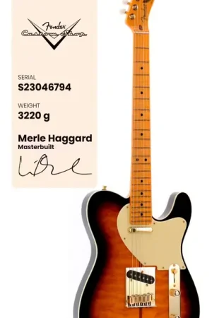 Fender Custom Shop Telecaster Merle Haggard NOS 2-Color Sunburst Signature Artist 2025 - Derniers exemplaires