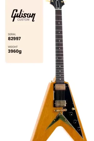 Expédition express | Gibson custom Flying V Korina 1958 Black Pickguard Natural CS HRC #82997