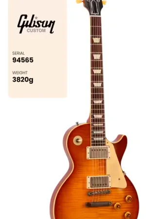 Prix doux | Gibson custom Les Paul Standard 1959 Heavy Aged Golden Poppy Burst CS MLC #94565