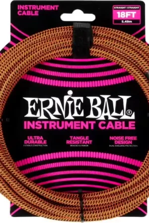 Ernie Ball Gaine Tissée 5,5m Orange et Noir | Achetez en ligne