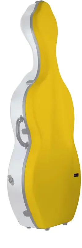 Commandez dès aujourd'hui | BAM Étui Violoncelle 4/4 Hightech Bonbon + Roues - Jaune/Blanc