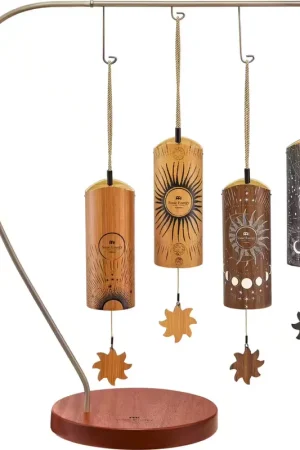 Économisez maintenant - Sonic Energy CBCS4SET - Carillon Cosmic en bambou 4 pièces + stand