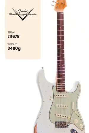Très apprécié des clients - Fender Custom Shop CS Stratocaster L-series LTD Heavy Relic Aged Olympic White