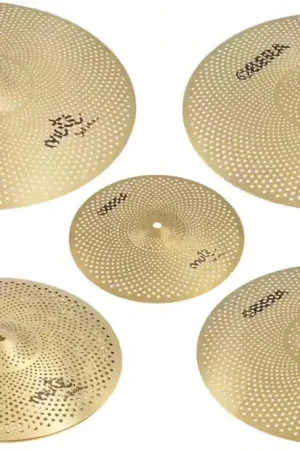 Réduction spéciale | Obera Cymbals Set 5 Cymbales Silencieuces Mute - 14" 16" 18" 20" 10" - Finition Brass