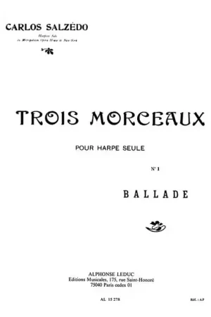 Leduc 3 Morceaux No1 Ballade Harp | Très populaire