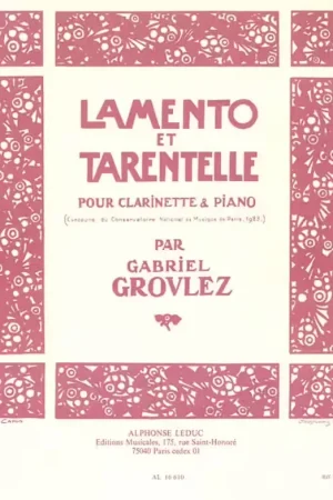 Ajoutez au panier | Leduc Lamento Et Tarentelle pour clarinette et piano
