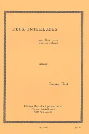 Leduc 2 Interludes pour flûte violon et clavecin - Tout juste disponible