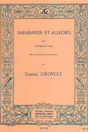 Nouveau en boutique - Leduc Sarabande et Allegro pour Hautbois et Piano