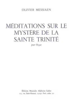 Nouveauté - Leduc Méditations sur le mystère de la Sainte Trinité