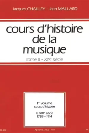 Leduc Cours d'histoire de la musique : Tome 3 vol. 1 | Retour gratuit
