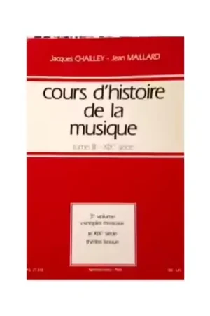 Qualité premium | Leduc Cours d'histoire de la musique : Tome 3 vol. 3