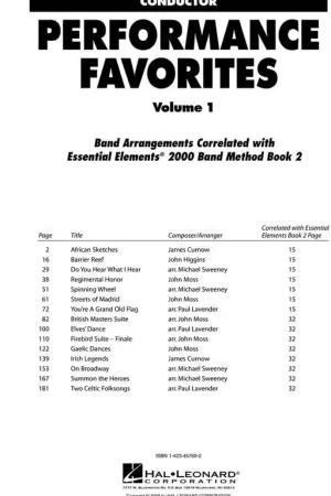 Promo exceptionnelle - Hal Leonard Performance Favorites Vol. 1 - Conductor
