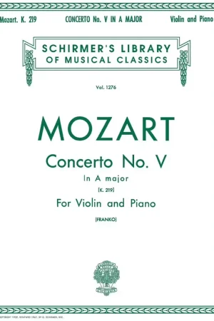 Schirmer Violin Concerto No.5 In A Major K.219 - Préféré des clients