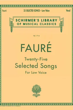 Achat sécurisé | Schirmer 25 Selected Songs