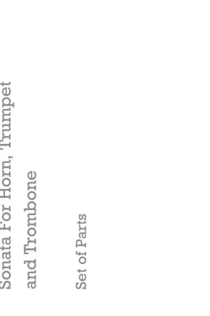 Prix bas - Chester Music Sonata For Horn Trumpet and Trombone (Parts)