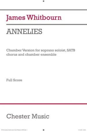 Chester Music Annelies (Chamber Version) - Stock presque épuisé