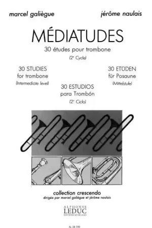 Prix réduit - Leduc Médiatudes - 30 études pour trombone (2e cycle)