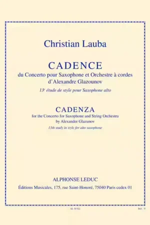 Dernière chance | Leduc Cadence du concerto pour sax et orchestre a cordes