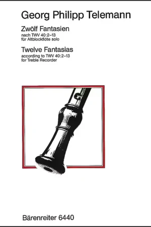 Liquidation | Barenreiter Telemann G. P. - 12 Fantaisies TWV 40:2-13 - Flute a Bec Alto
