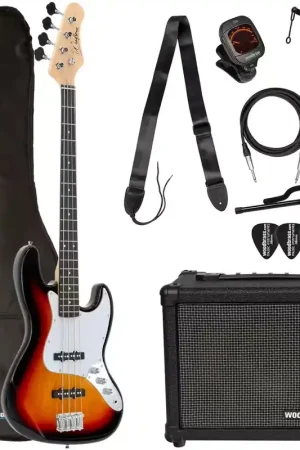 Prix exceptionnel - Woodbrass Pack JB100 Sunburst + Ampli BA820 + Accessoires